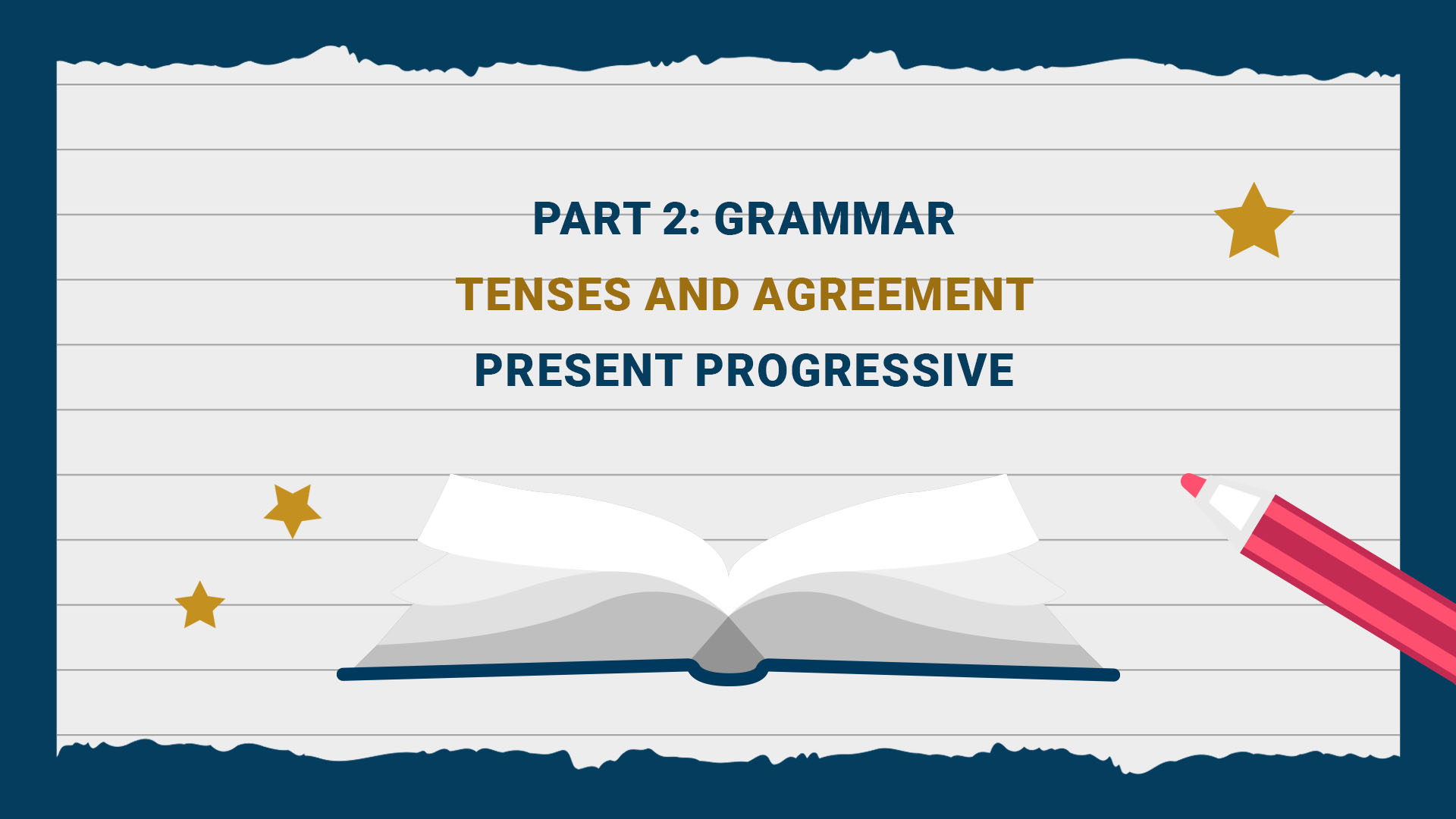 Part 2: Grammar - Tenses and Agreement - Present Progressive